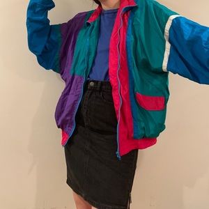 multicolor 80’s vintage windbreaker